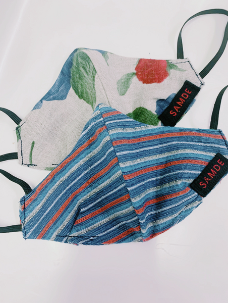 Reusable Cloth Face Cover, LINEN PRINT