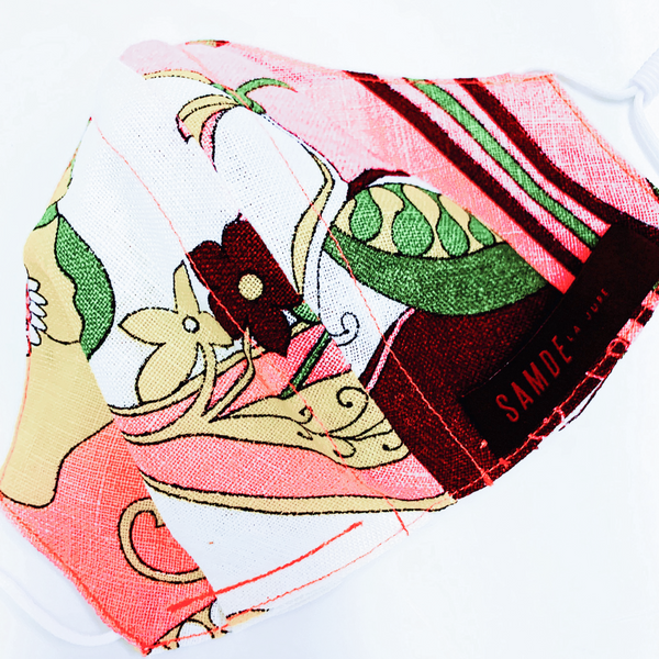 Reusable Cloth Face Cover, LINEN PRINT