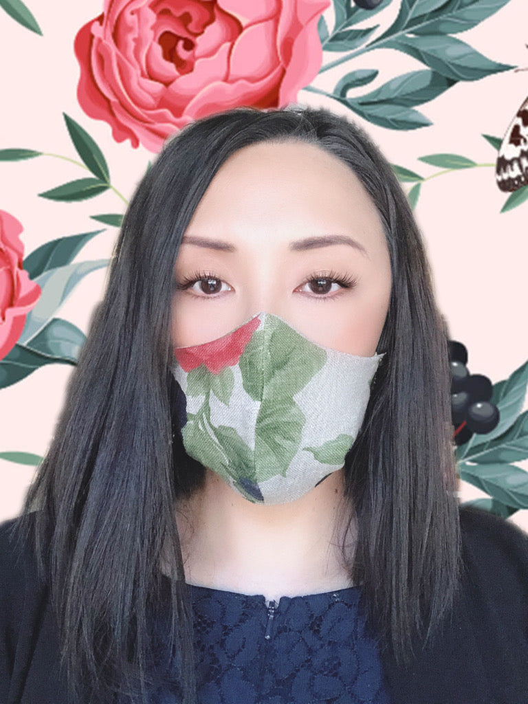 Reusable Cloth Face Cover, LINEN PRINT