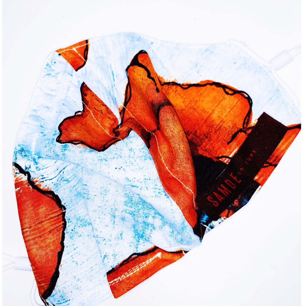 Reusable Cloth Face Cover, COTTON-POLY BLEND PRINT & LINEN