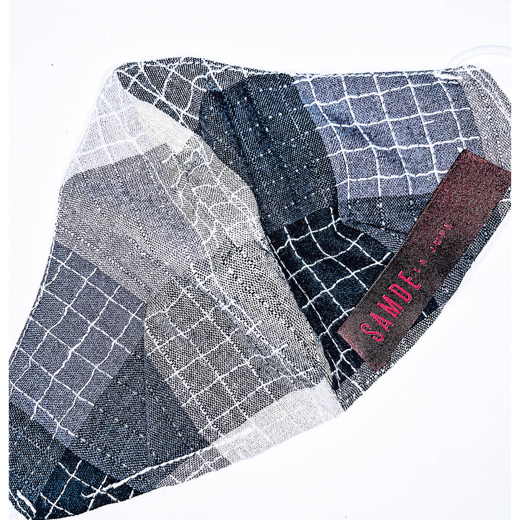 Reusable Cloth Face Cover, COTTON W/ CROSS STITCH DESIGN & LINEN