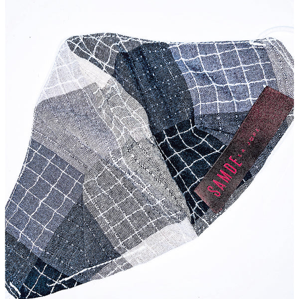 Reusable Cloth Face Cover, COTTON W/ CROSS STITCH DESIGN & LINEN