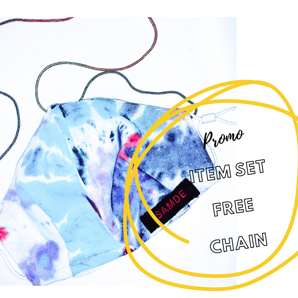 Reusable Face Cloth Cover & Neckpiece Promotional Set, COTTON JERSEY & LINEN