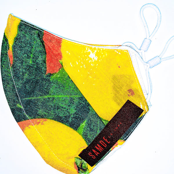 Reusable Cloth Face Cover, COTTON-POLY BLEND PRINT & LINEN